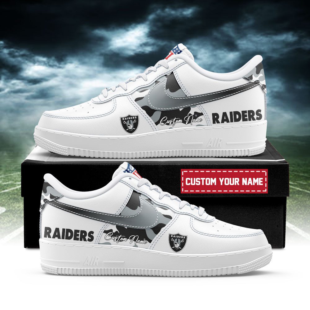 Las Vegas Raiders NFL Air Force 1 Sneakers Custom Name Trending Shoes For Fans