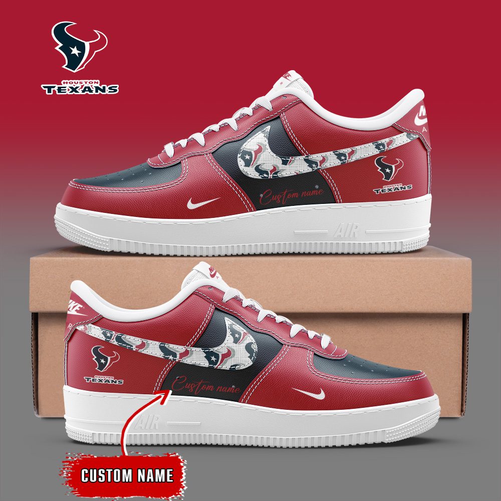 Houston Texans NFL Personalized Air Force 1 Custom Name Sneakers