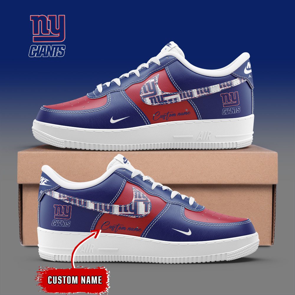 New York Giants NFL Personalized Air Force 1 Custom Name Sneakers