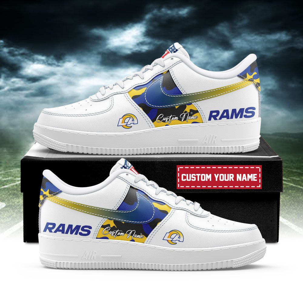 Los Angeles Rams NFL Air Force 1 Sneakers Custom Name Trending Shoes For Fans