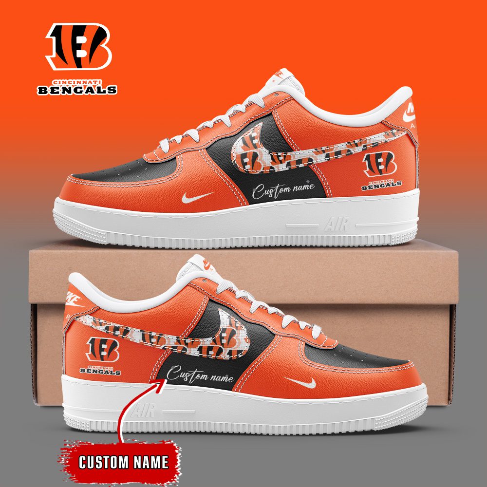 Cincinnati Bengals NFL Personalized Air Force 1 Custom Name Sneakers
