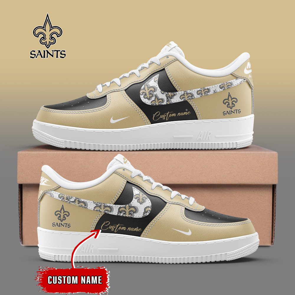 New Orleans Saints NFL Personalized Air Force 1 Custom Name Sneakers