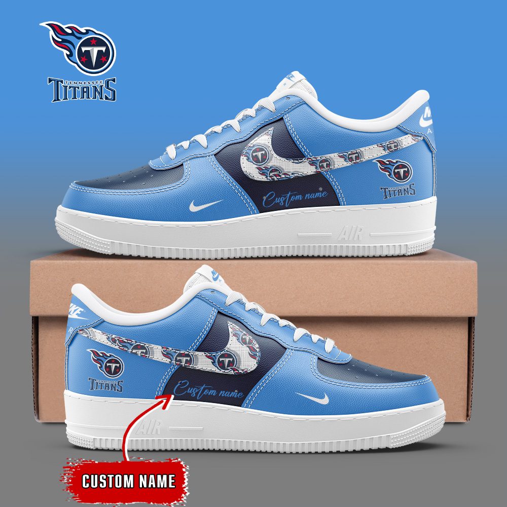 Tennessee Titans NFL Personalized Air Force 1 Custom Name Sneakers