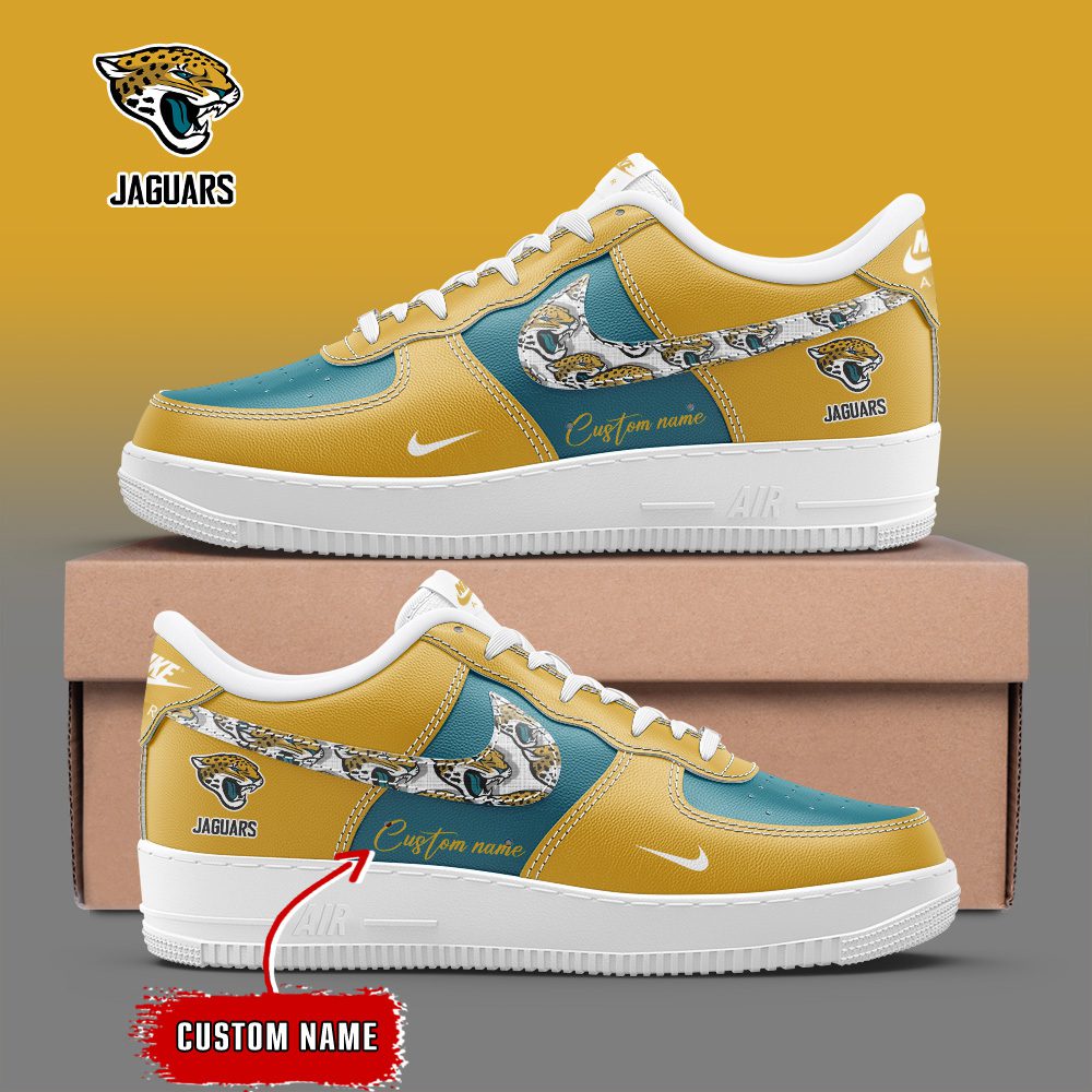 Jacksonville Jaguars NFL Personalized Air Force 1 Custom Name Sneakers