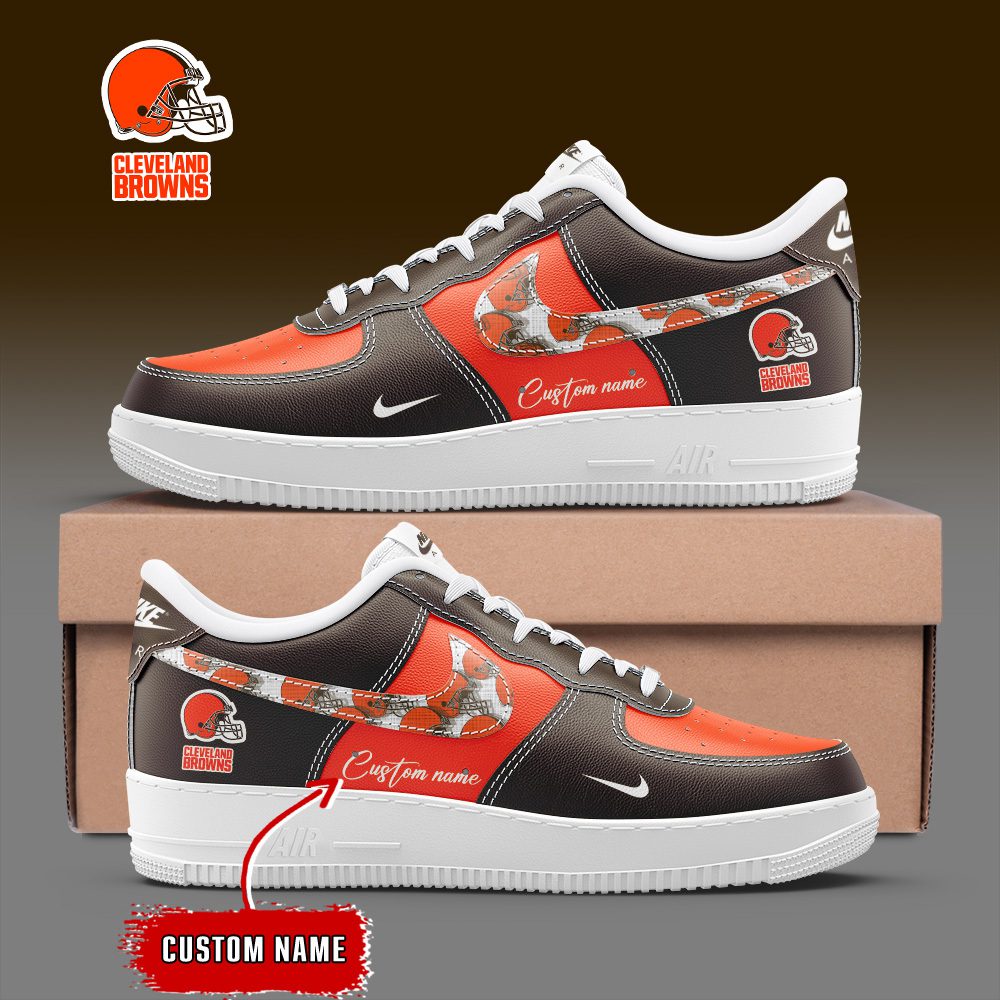 Cleveland Browns NFL Personalized Air Force 1 Custom Name Sneakers