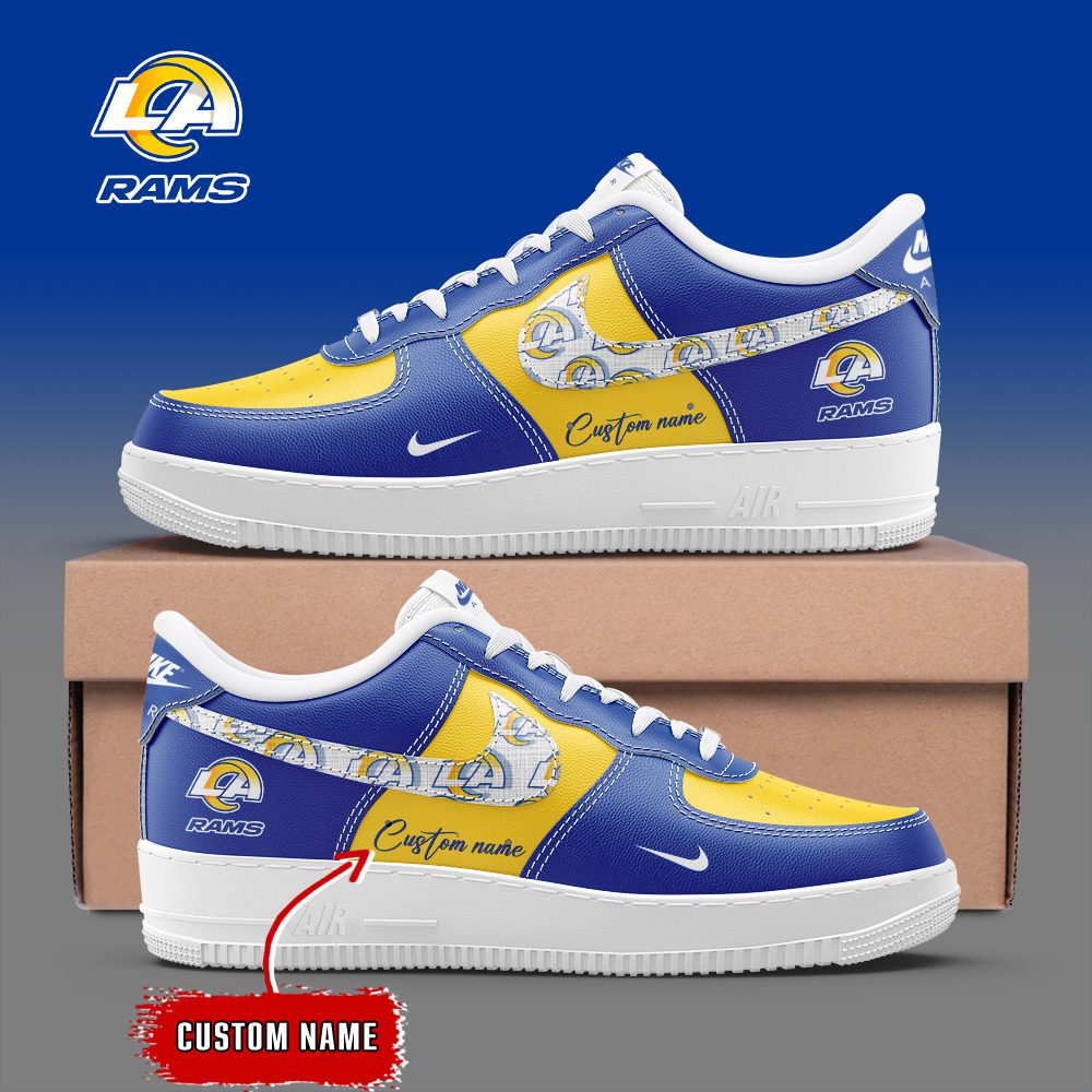 Los Angeles Rams NFL Personalized Air Force 1 Custom Name Sneakers