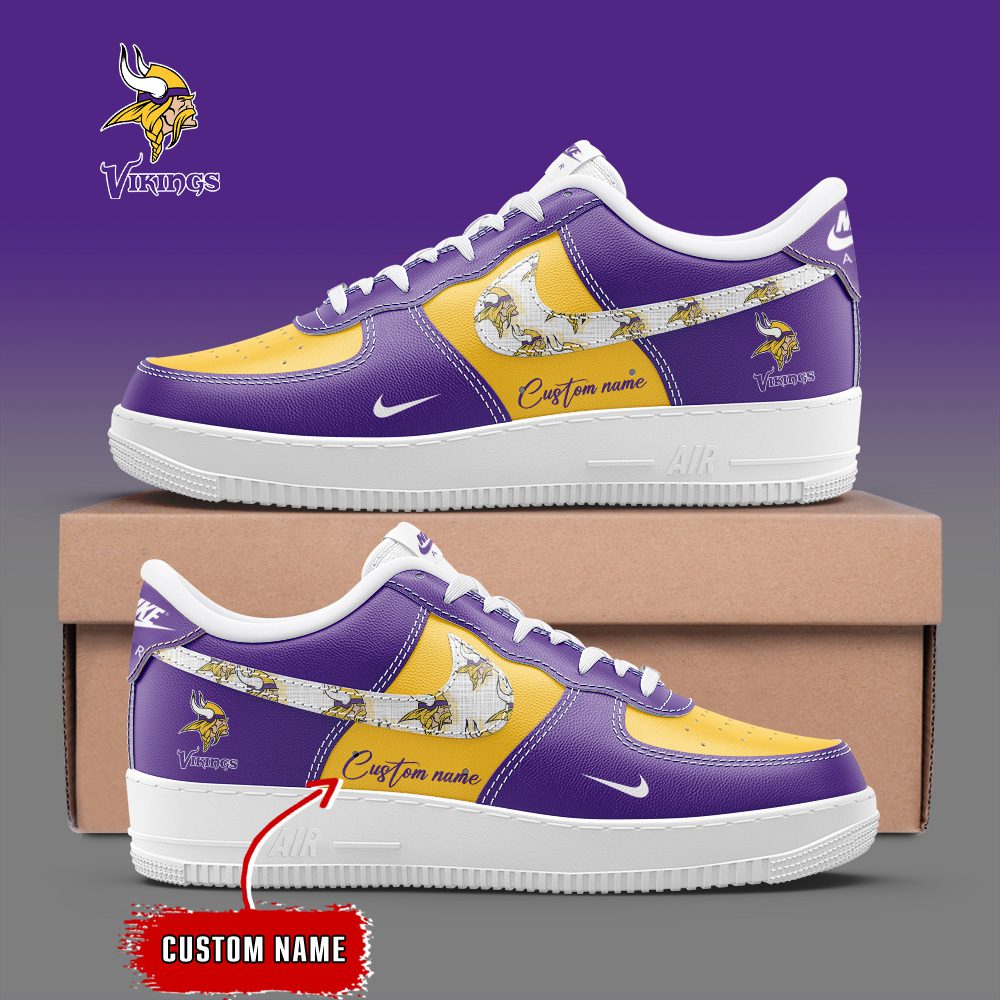Minnesota Vikings NFL Personalized Air Force 1 Custom Name Sneakers