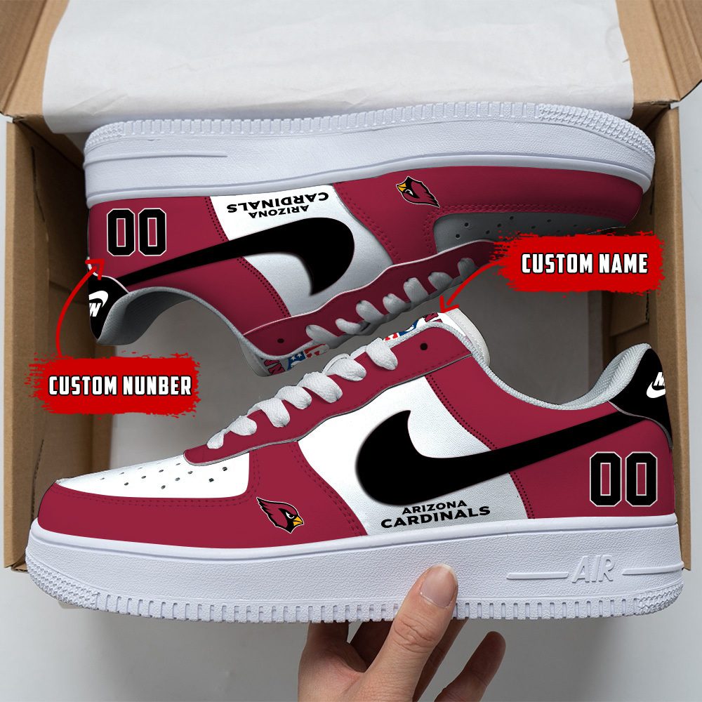 Arizona Cardinals NFL Custom Name And Number Air Force Sneakers For Men Women