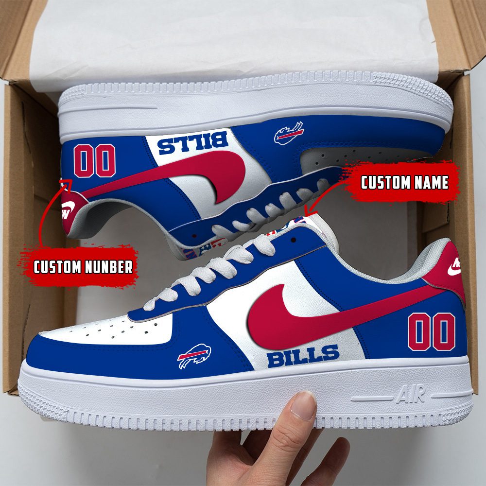 Buffalo Bills NFL Custom Name And Number Air Force Sneakers For Men Women