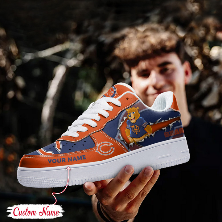 NFL Chicago Bears Custom Name Air Force 1 Sneaker For Women Men