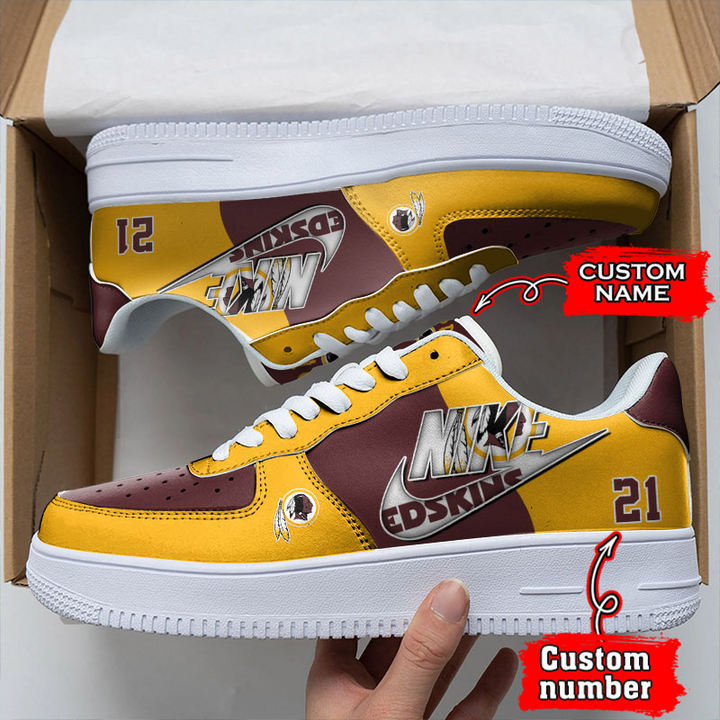NFL WWashington Commanders Custom Name Number Air Force 1 Sneaker For Women Men