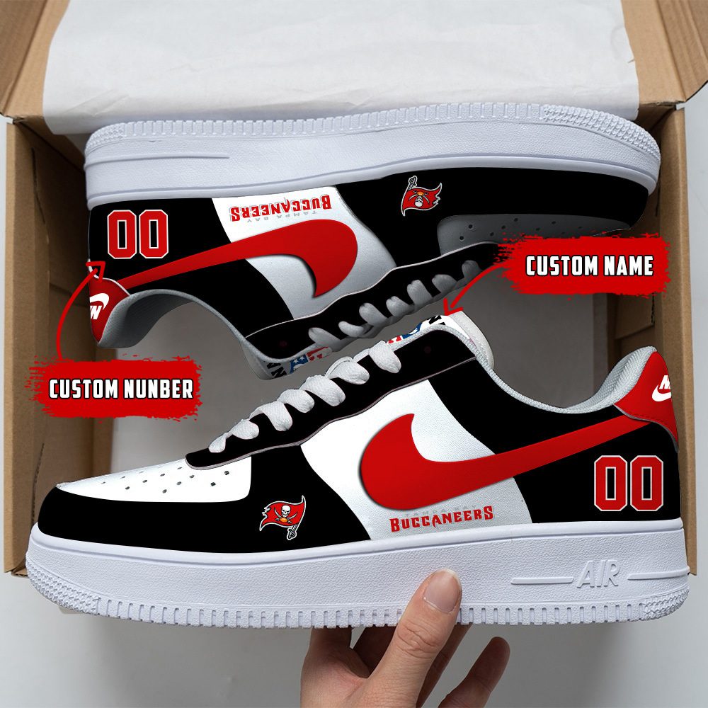 Tampa Bay Buccaneers NFL Custom Name And Number Air Force Sneakers For Men Women