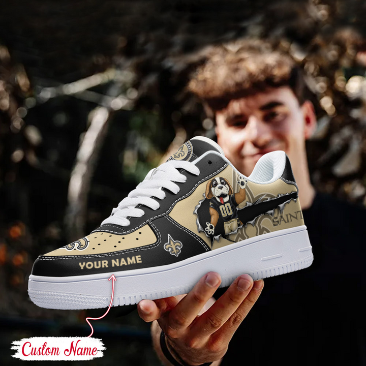 NFL New Orleans Saints Custom Name Air Force 1 Sneaker For Women Men