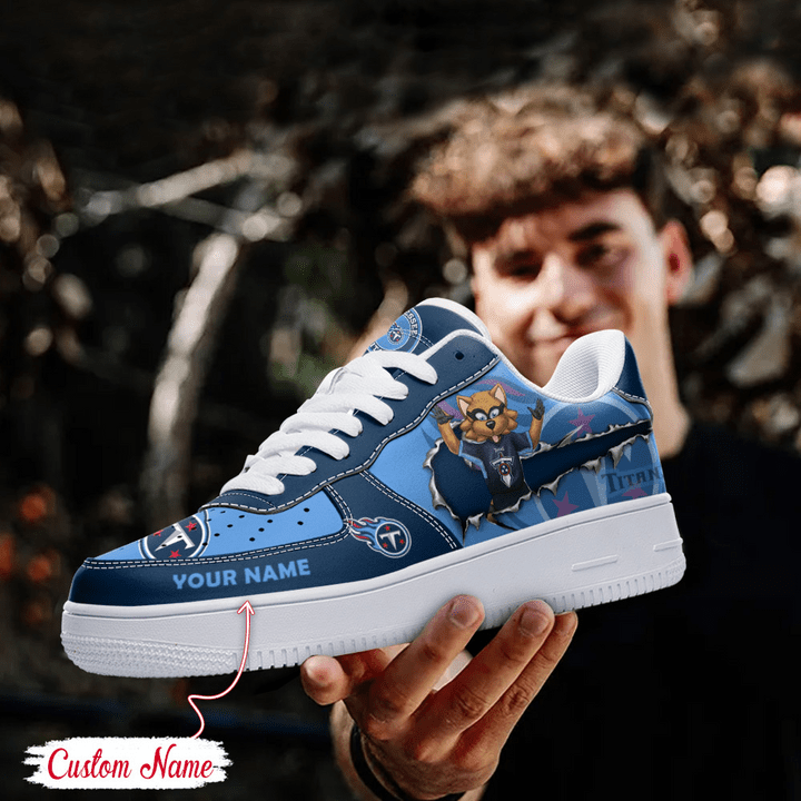 NFL Tennessee Titans Custom Name Air Force 1 Sneaker For Women Men