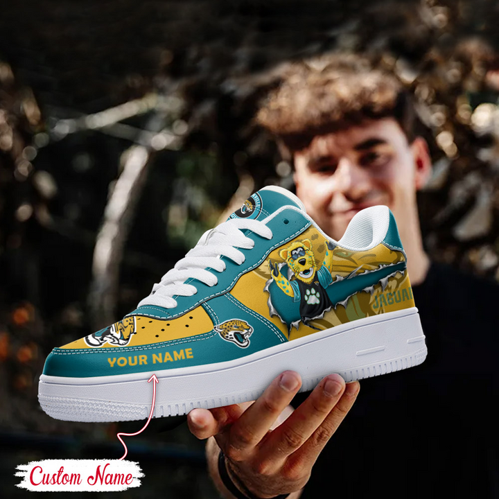 NFL Jacksonville Jaguars Custom Name Air Force 1 Sneaker For Women Men