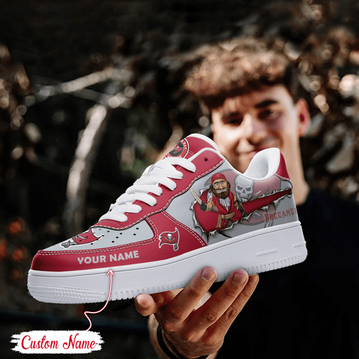 NFL Tampa Bay Buccaneers Custom Name Air Force 1 Sneaker For Women Men