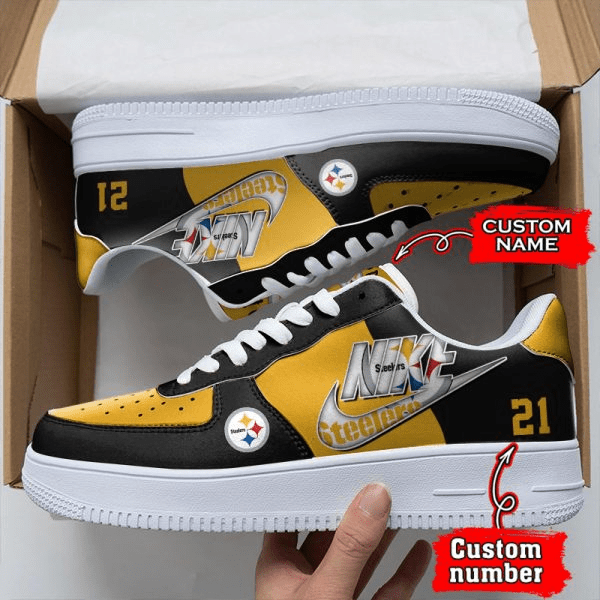 NFL Pittsburgh Steelers Custom Name Number Air Force 1 Sneaker For Women Men