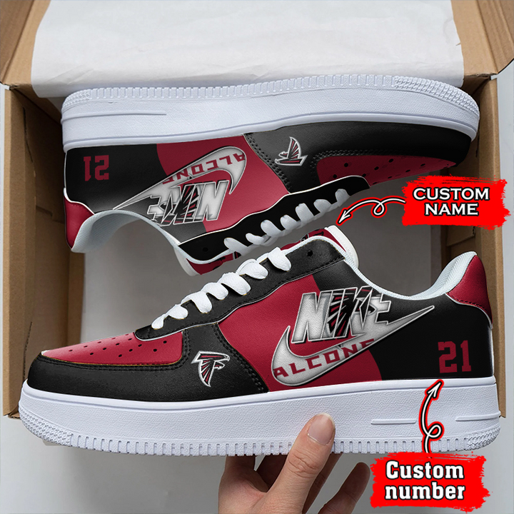 NFL Atlanta Falcons Custom Name Number Air Force 1 Sneaker For Women Men