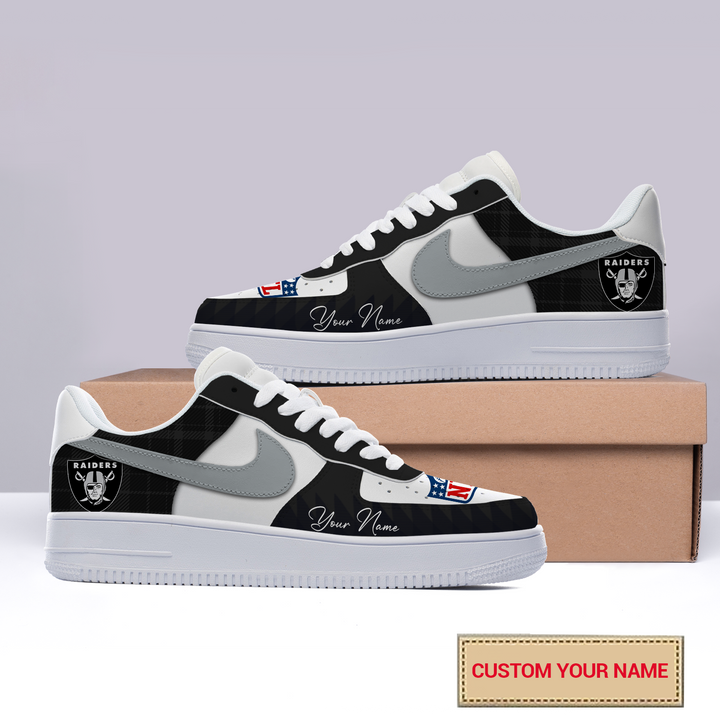NFL Las Vegas Raiders AF1 Custom Name Sneaker For Sport Fan