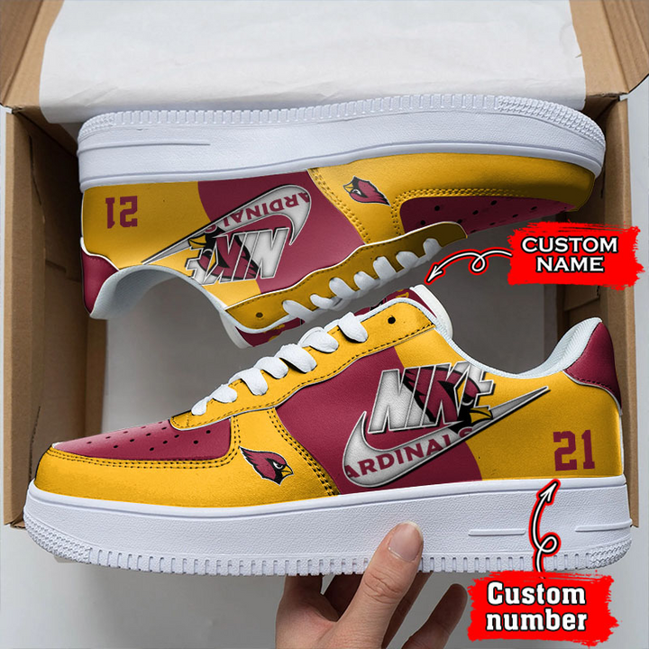 NFL Arizona Cardinals Custom Name Number Air Force 1 Sneaker For Women Men