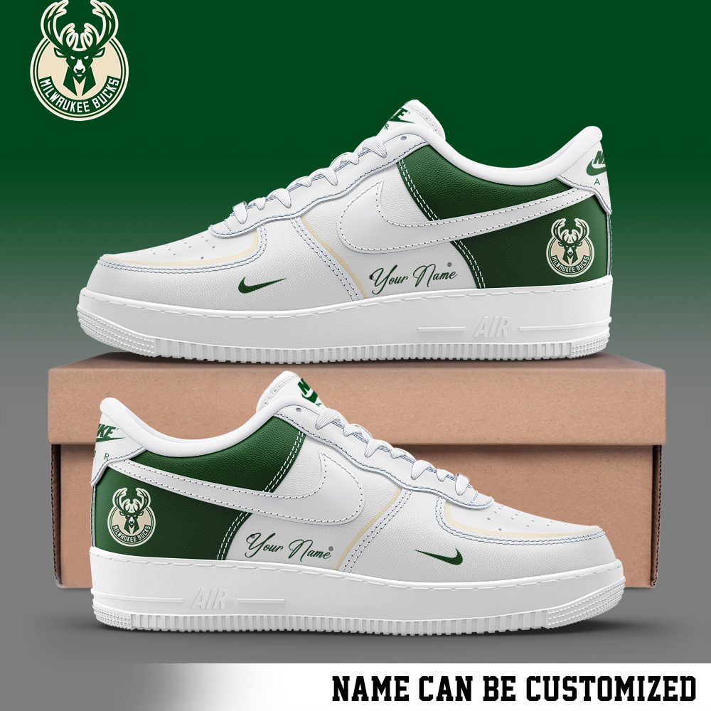 Milwaukee Bucks NBA Custom Name AF1 Sneakers Limited Collection