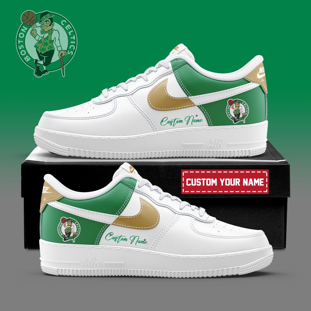 Boston Celtics NBA Playoffs Custom Name AF1 Sneakers