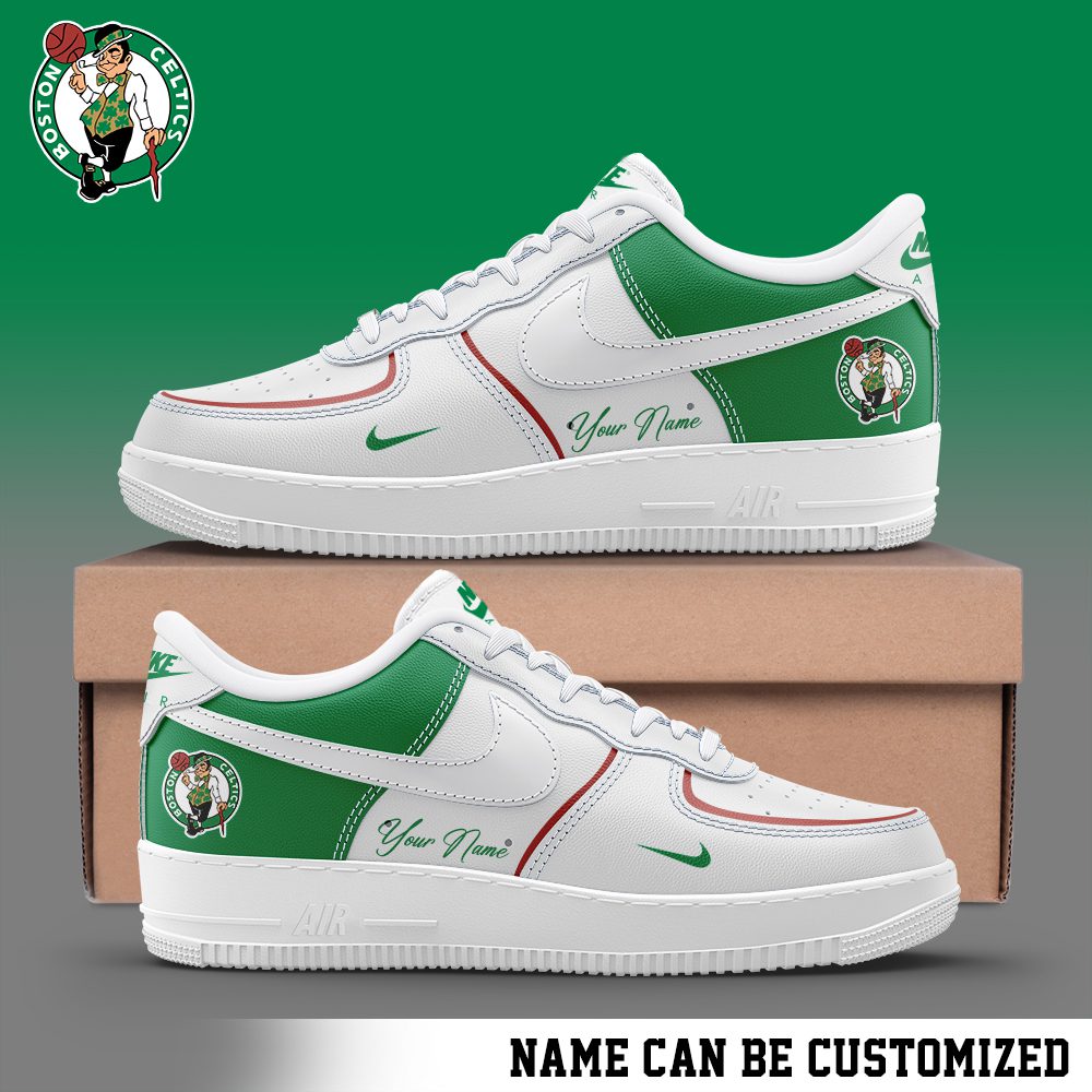 Boston Celtics NBA Custom Name AF1 Sneakers Limited Collection