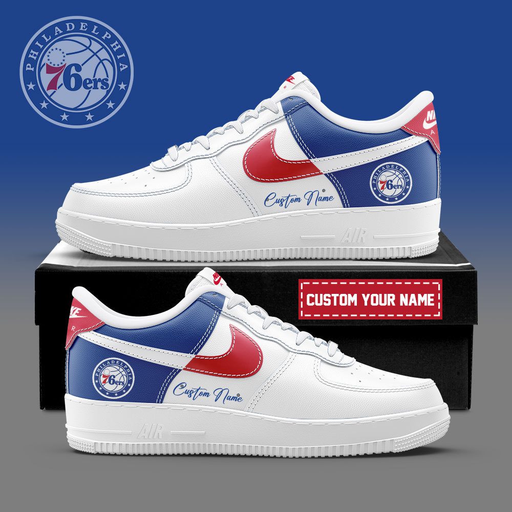 Philadelphia 76ers NBA Playoffs Custom Name AF1 Sneakers