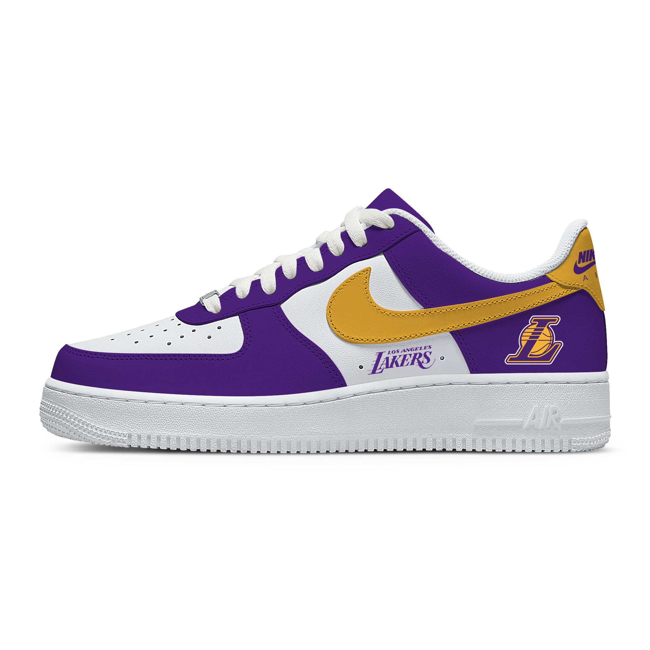 NBA Los Angeles Lakers Nike Air Force 1 Low Sneakers For Fan