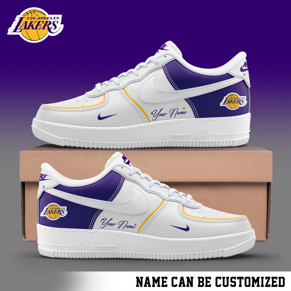Los Angeles Lakers NBA Custom Name AF1 Sneakers Limited Collection