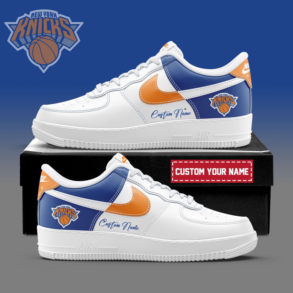 New York Knicks NBA Playoffs Custom Name AF1 Sneakers