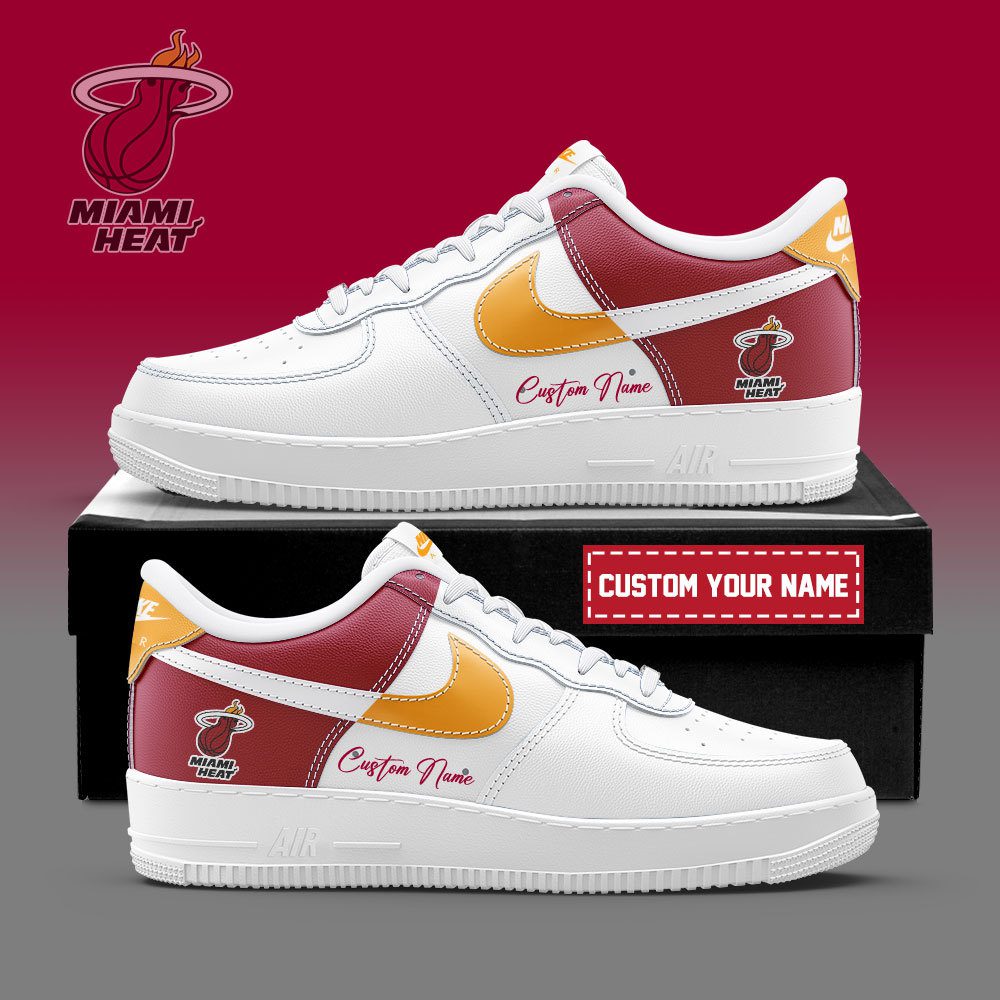 Miami Heat NBA Playoffs Custom Name AF1 Sneakers