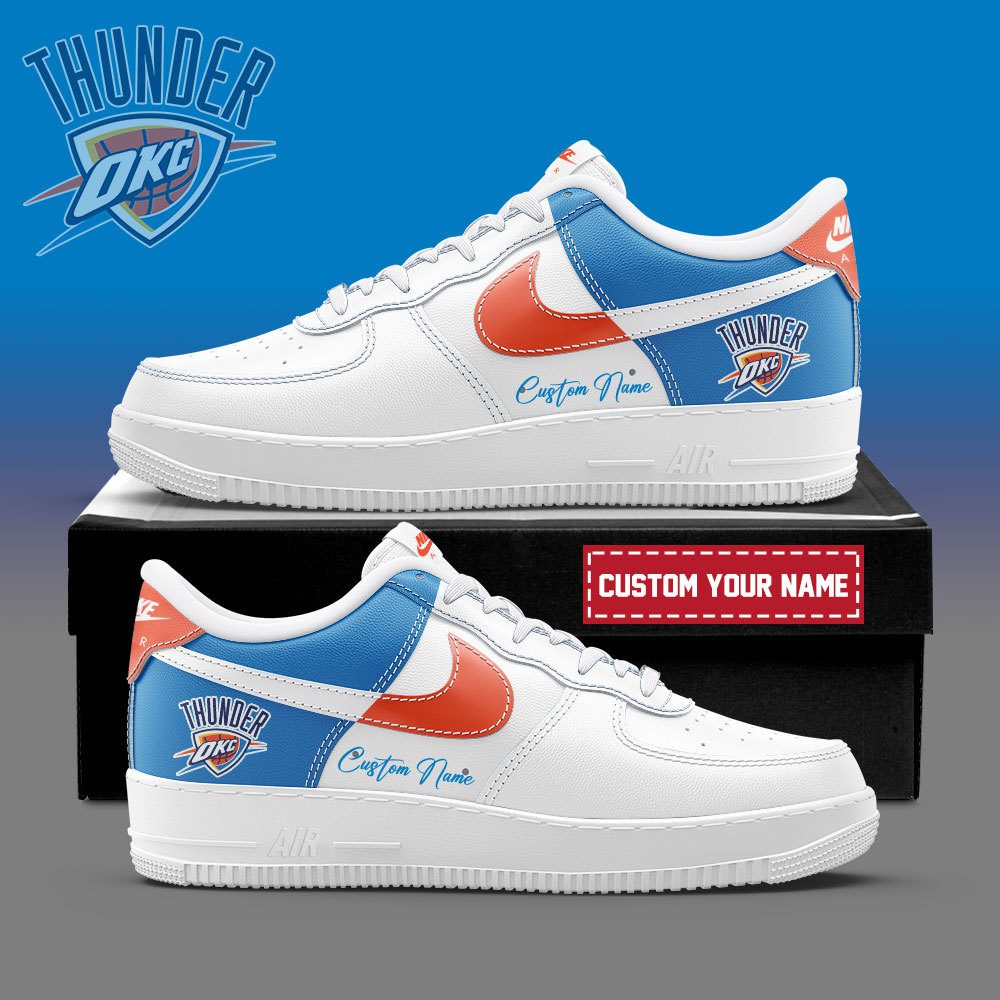 Oklahoma City Thunder NBA Playoffs Custom Name AF1 Sneakers