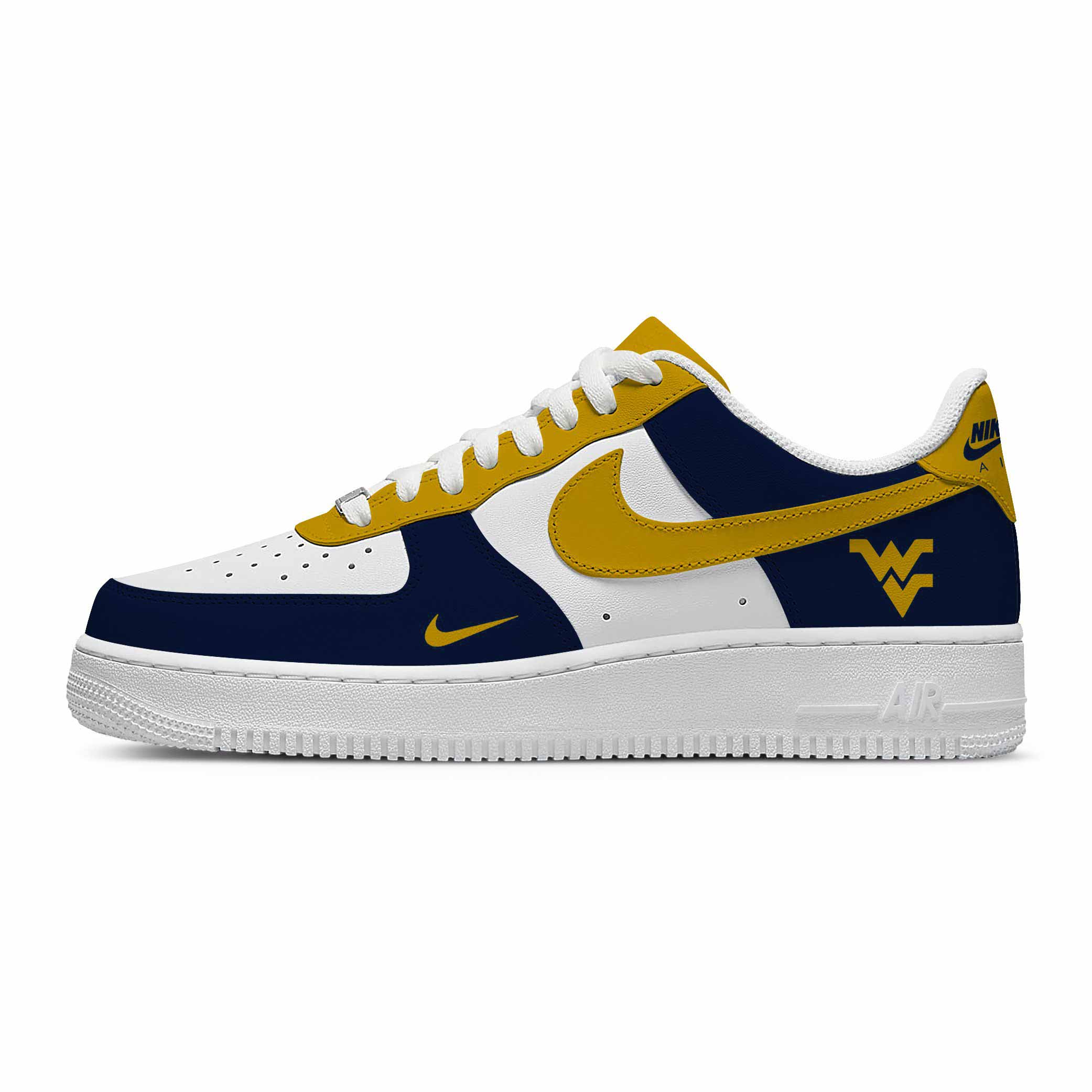 NCAA West Virginia Mountaineers AF1 Stylish Casual Sneakers For Men Women For Fan