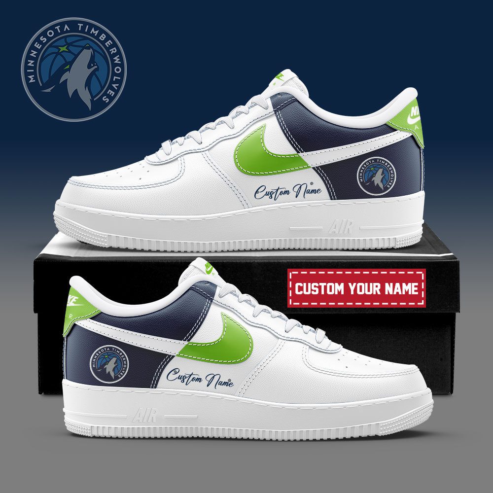 Minnesota Timberwolves NBA Playoffs Custom Name AF1 Sneakers