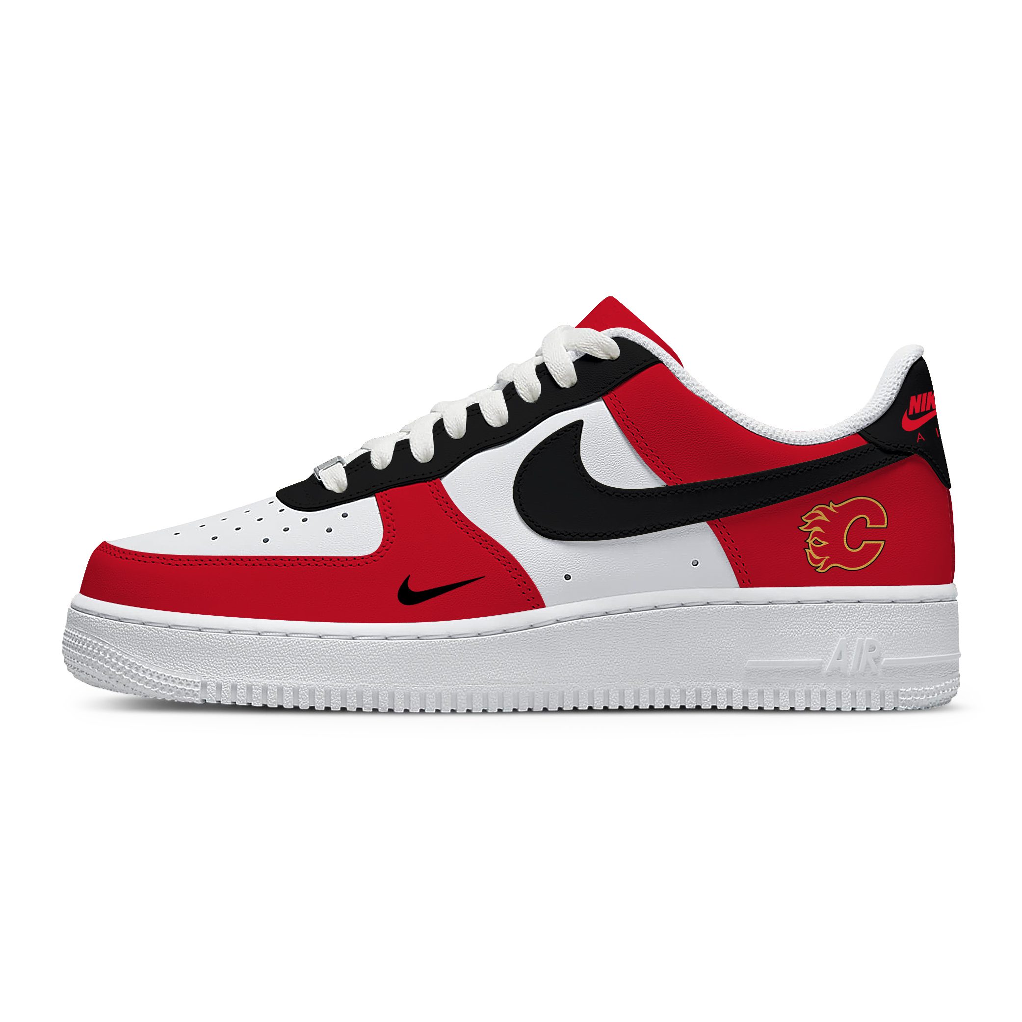 NHL Calgary Flames AF1 Stylish Casual Sneakers For Men Women For Fan