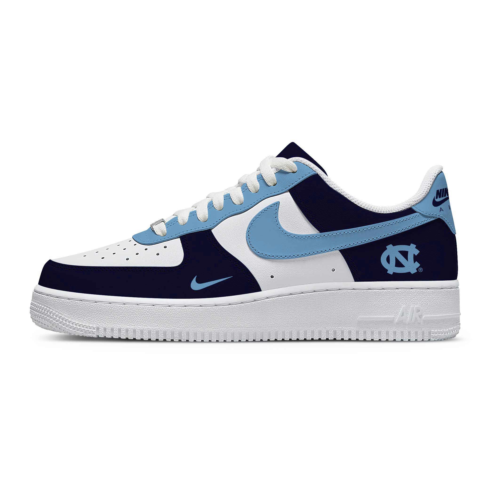 NCAA North Carolina Tar Heels AF1 Stylish Casual Sneakers For Men Women For Fan