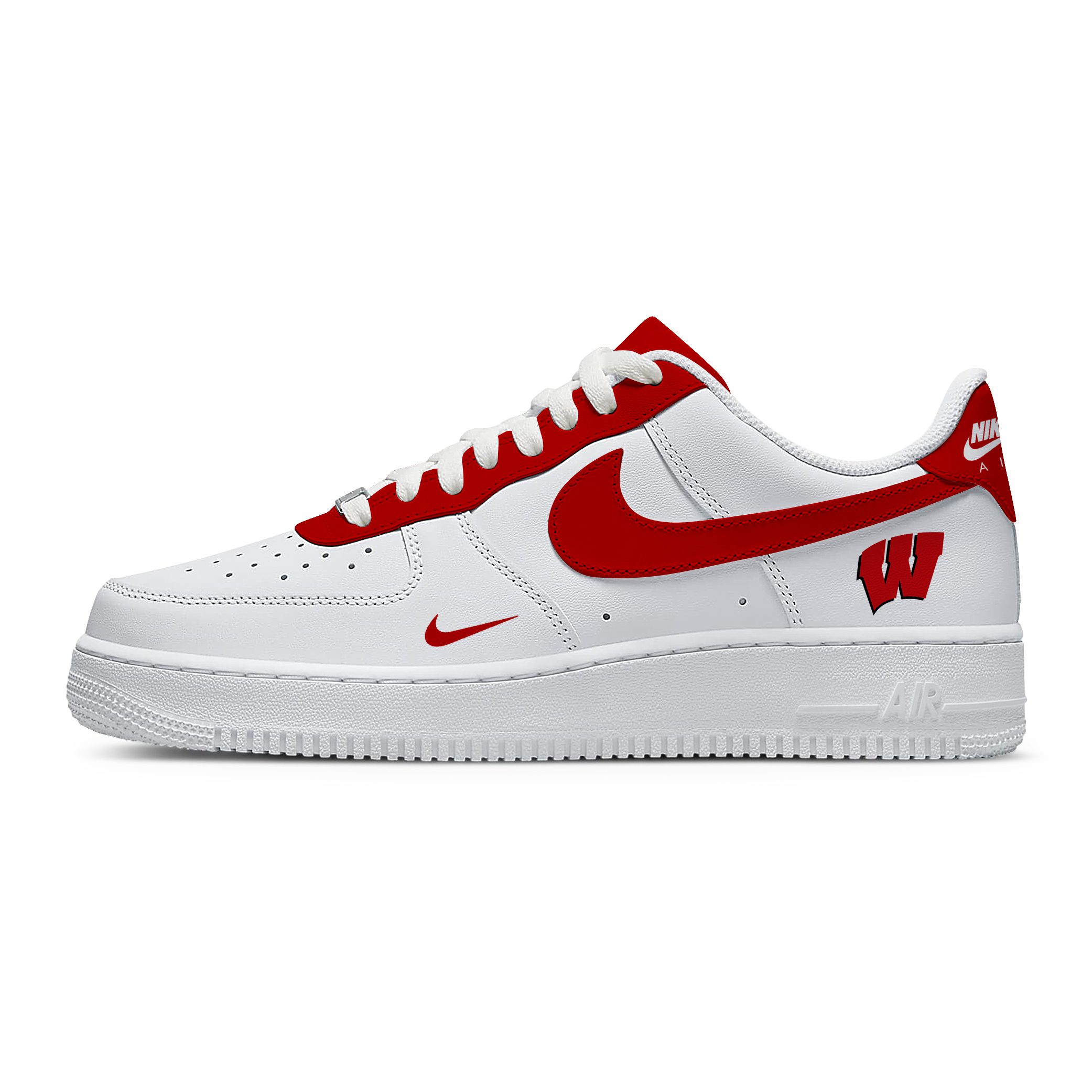 NCAA Wisconsin Badgers AF1 Stylish Casual Sneakers For Men Women For Fan