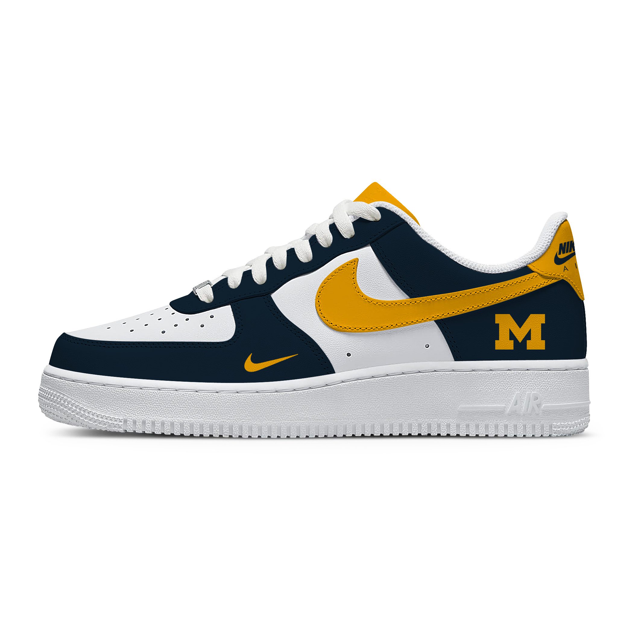 NCAA Michigan Wolverines AF1 Stylish Casual Sneakers For Men Women For Fan