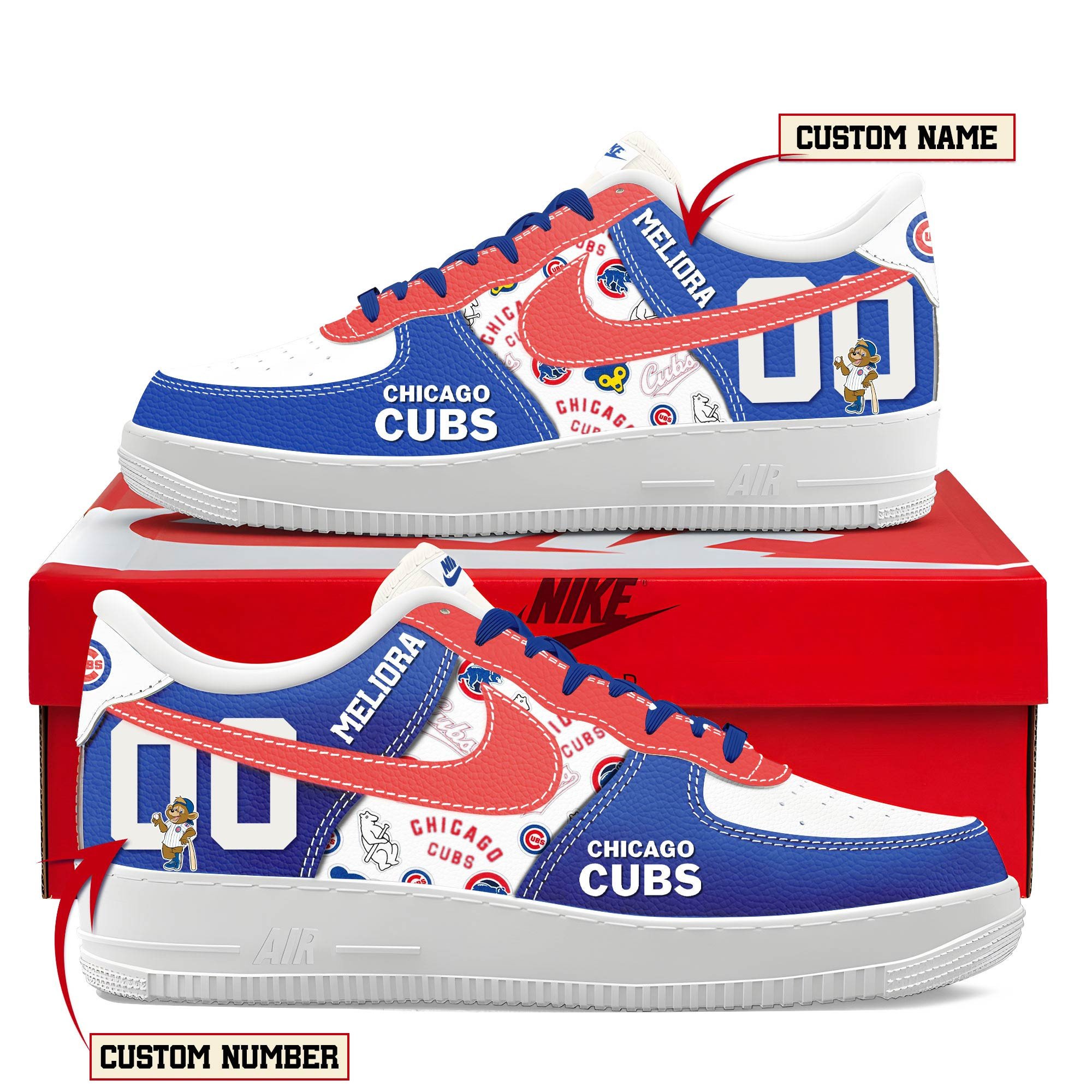 Chicago Cubs New AF1 Sneakers Best Running Shoes 2025 For Fans