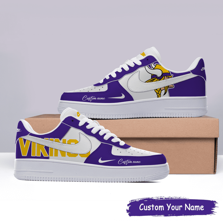 Minnesota Vikings Air Force 1 Sneakers Custom Name Affordable Shoes Online