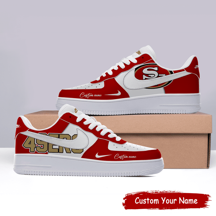 San Francisco 49ers Air Force 1 Sneakers Custom Name Affordable Shoes Online