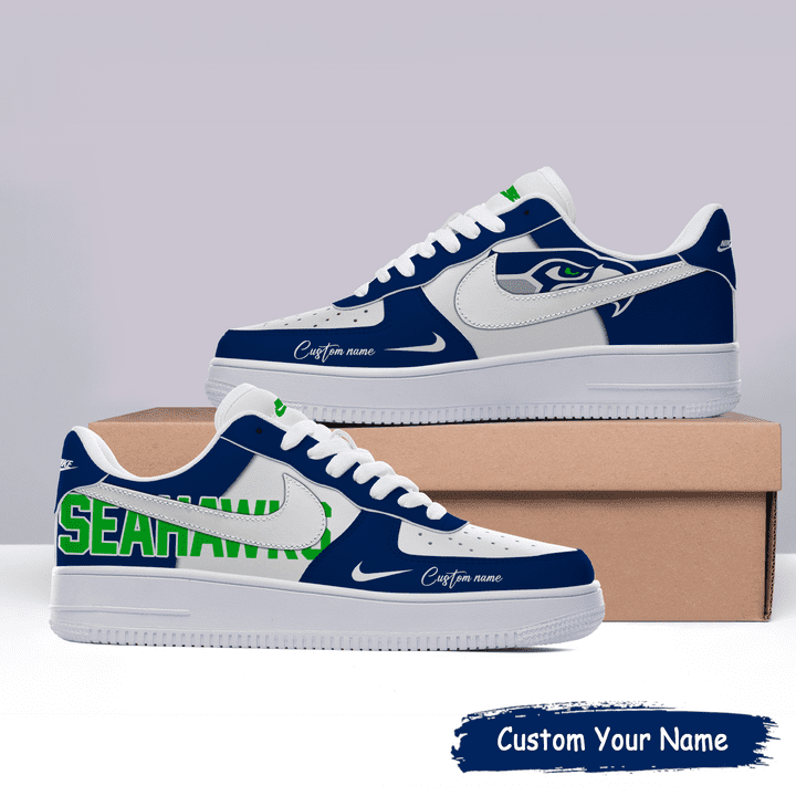Seattle Seahawks Air Force 1 Sneakers Custom Name Affordable Shoes Online