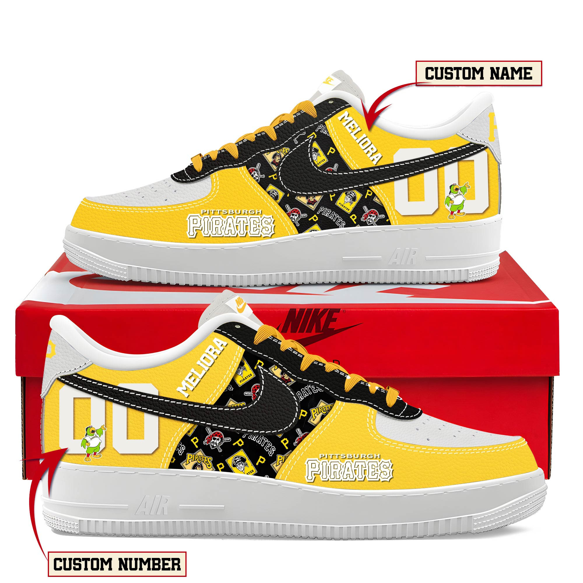 Pittsburgh Pirates New AF1 Sneakers Best Running Shoes 2025 For Fans
