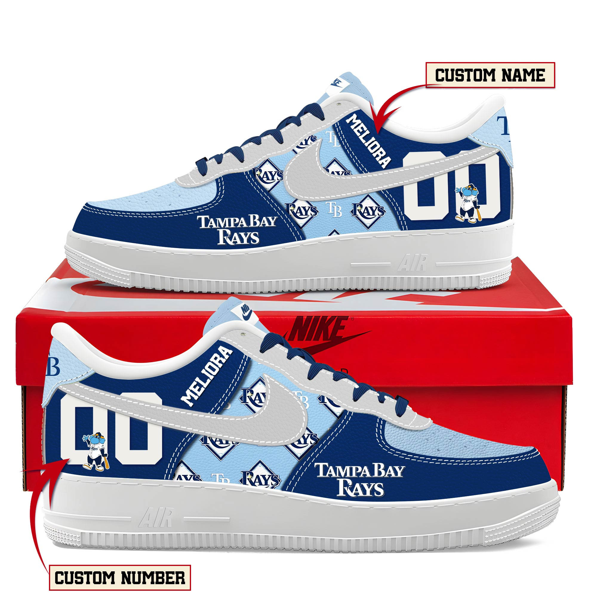 Tampa Bay Rays New AF1 Sneakers Best Running Shoes 2025 For Fans
