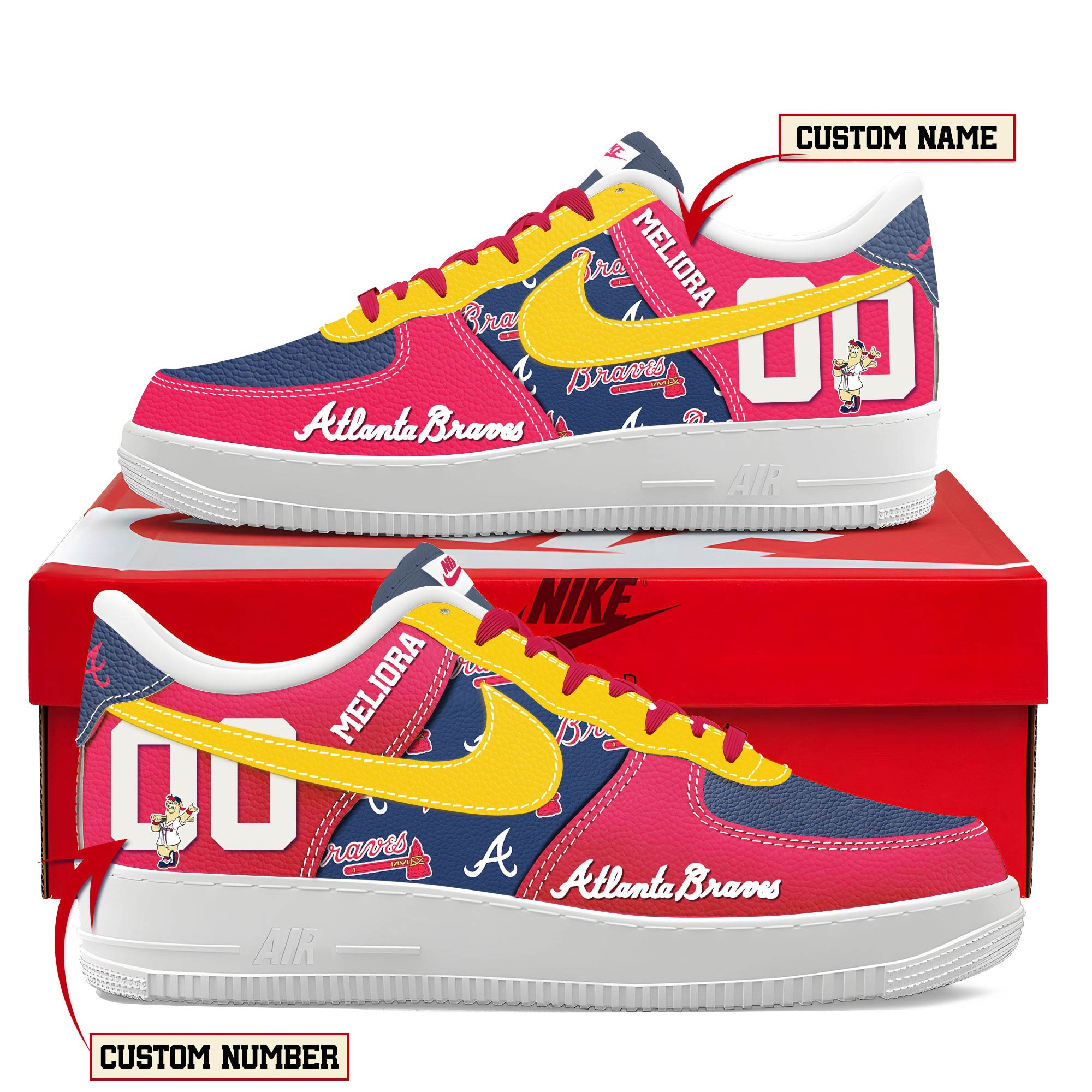Atlanta Braves New AF1 Sneakers Best Running Shoes 2025 For Fans