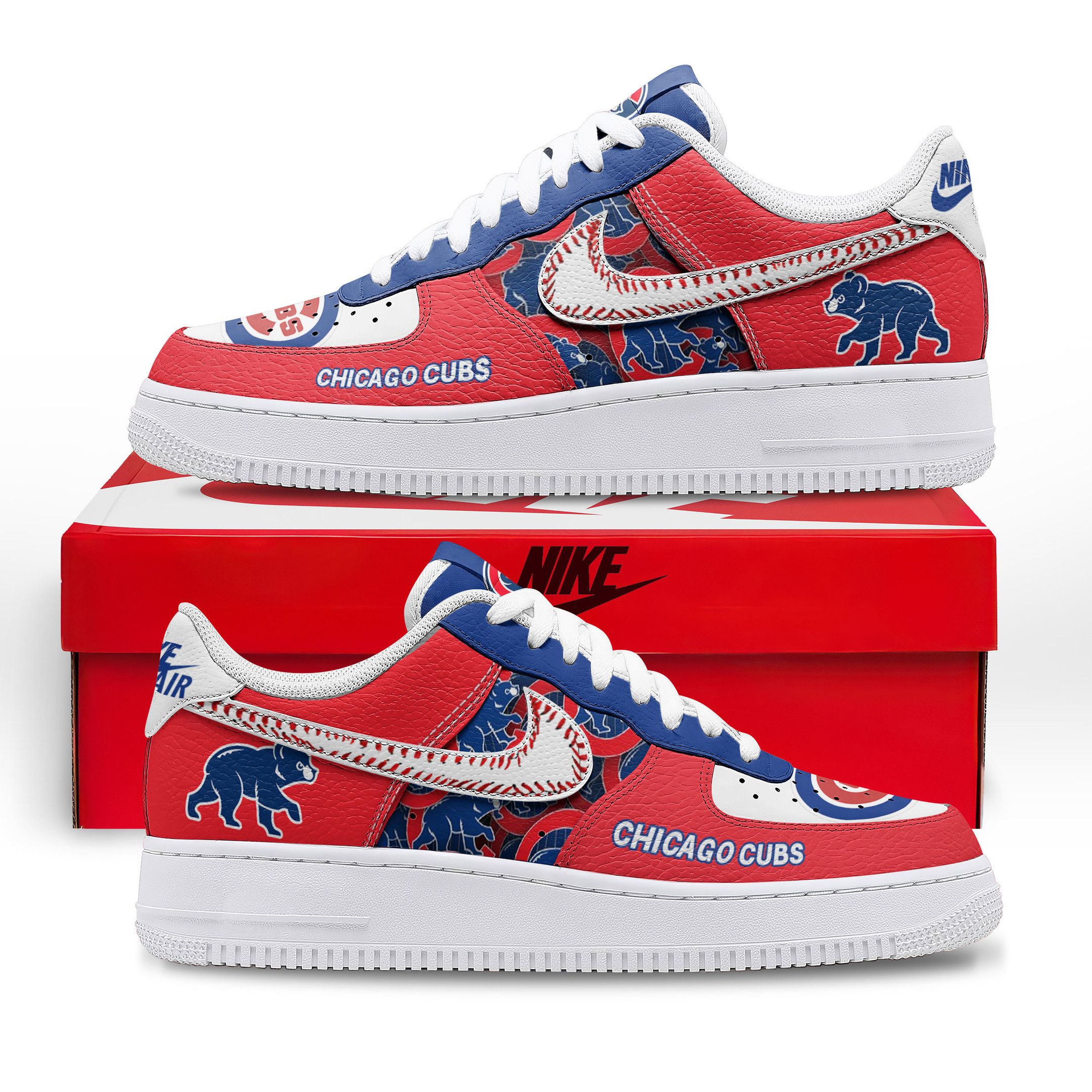 Chicago Cubs New Air Force 1  Walking Shoes Sneakers For Men And Women