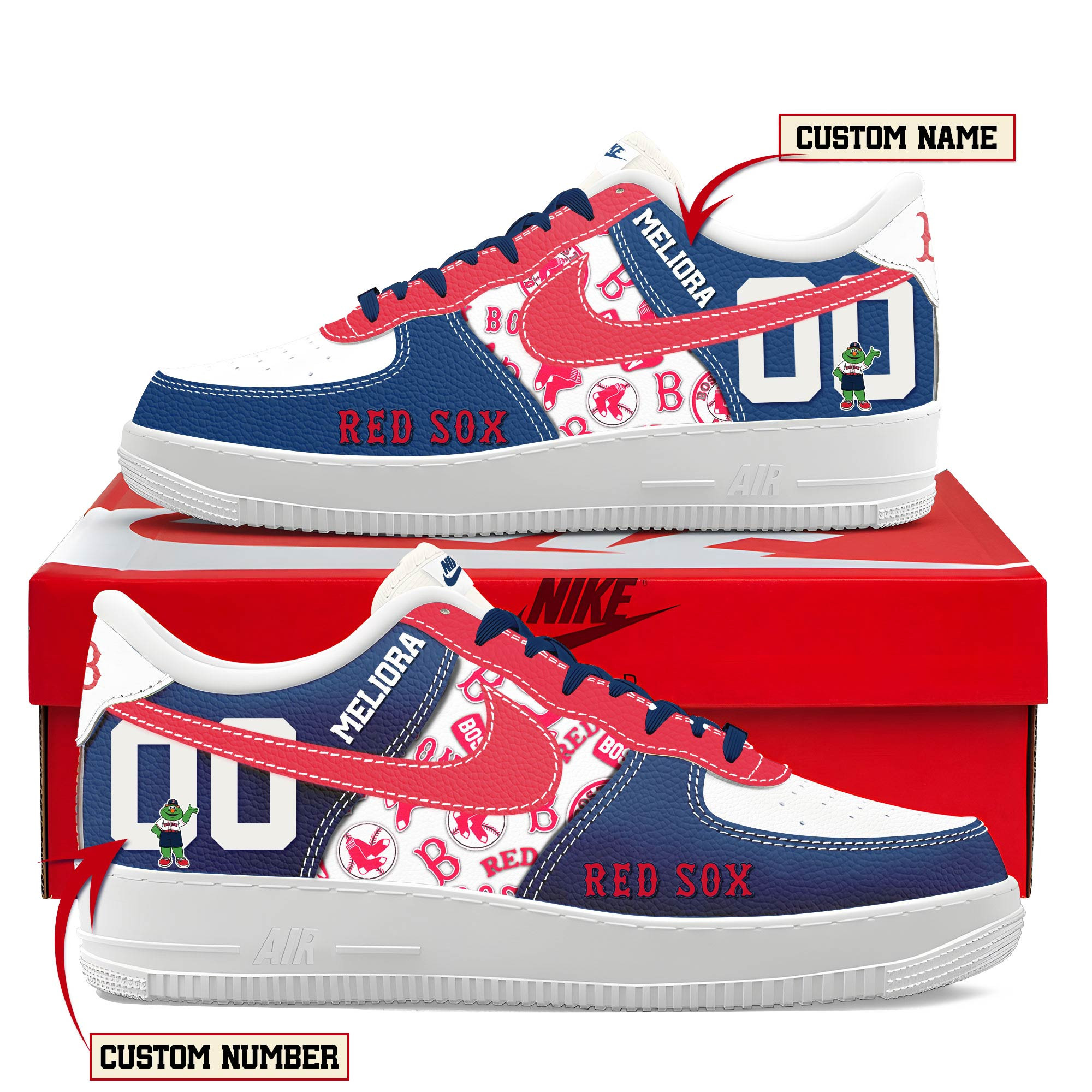 Boston Red Sox New AF1 Sneakers Best Running Shoes 2025 For Fans