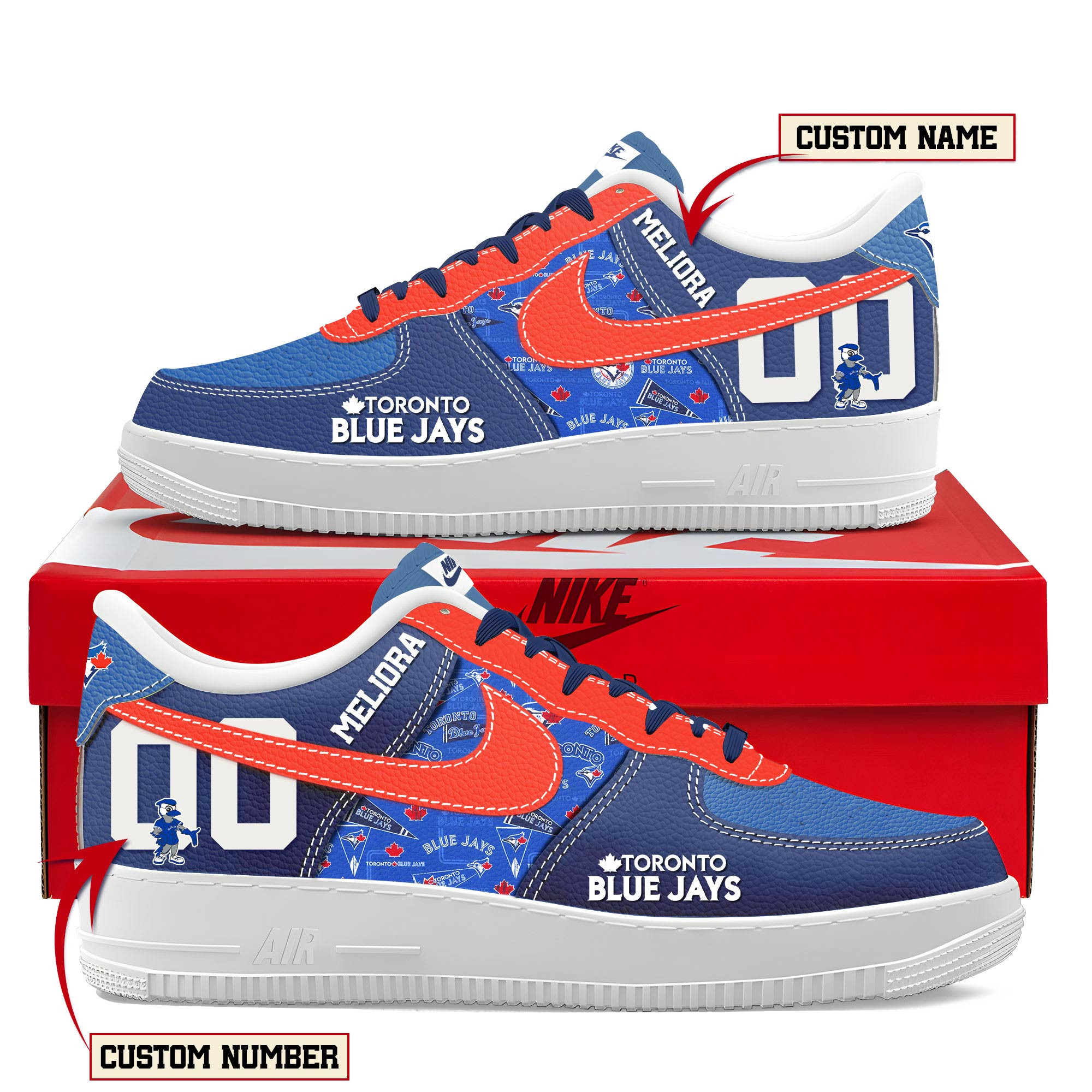 Toronto Blue Jays New AF1 Sneakers Best Running Shoes 2025 For Fans