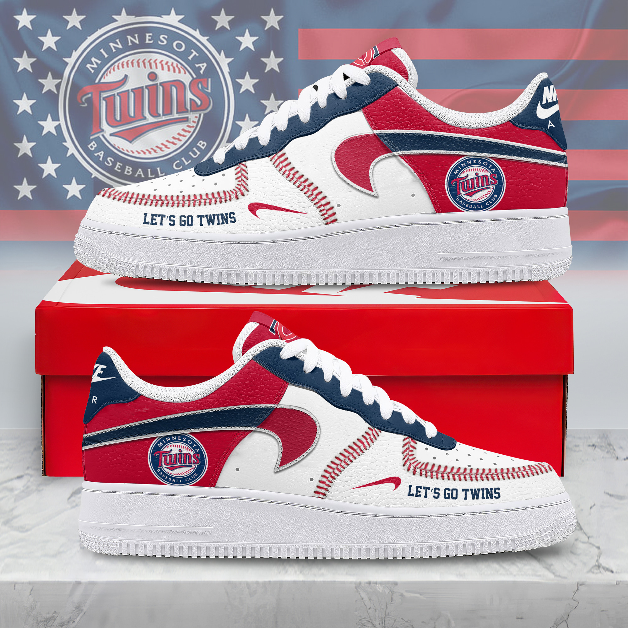 Minnesota Twins Premium New AF1 Sneakers Limited Edition